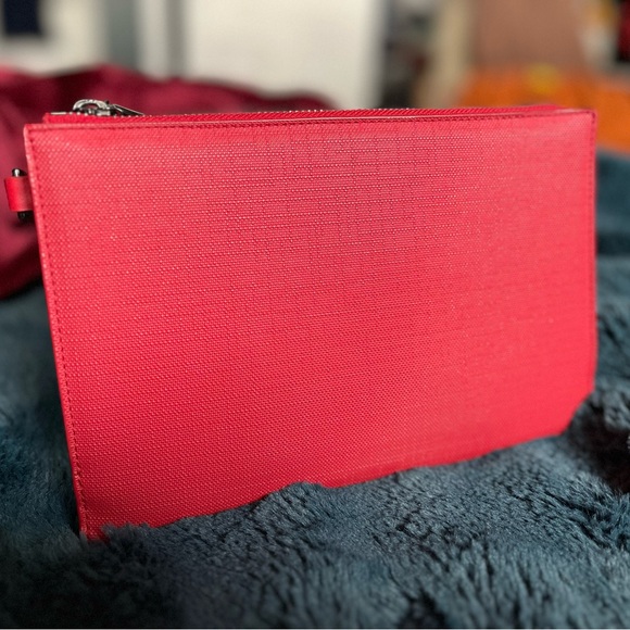 Dagne Dover Handbags - Authentic Red Dagne Dover Essentials Wallet Bag
